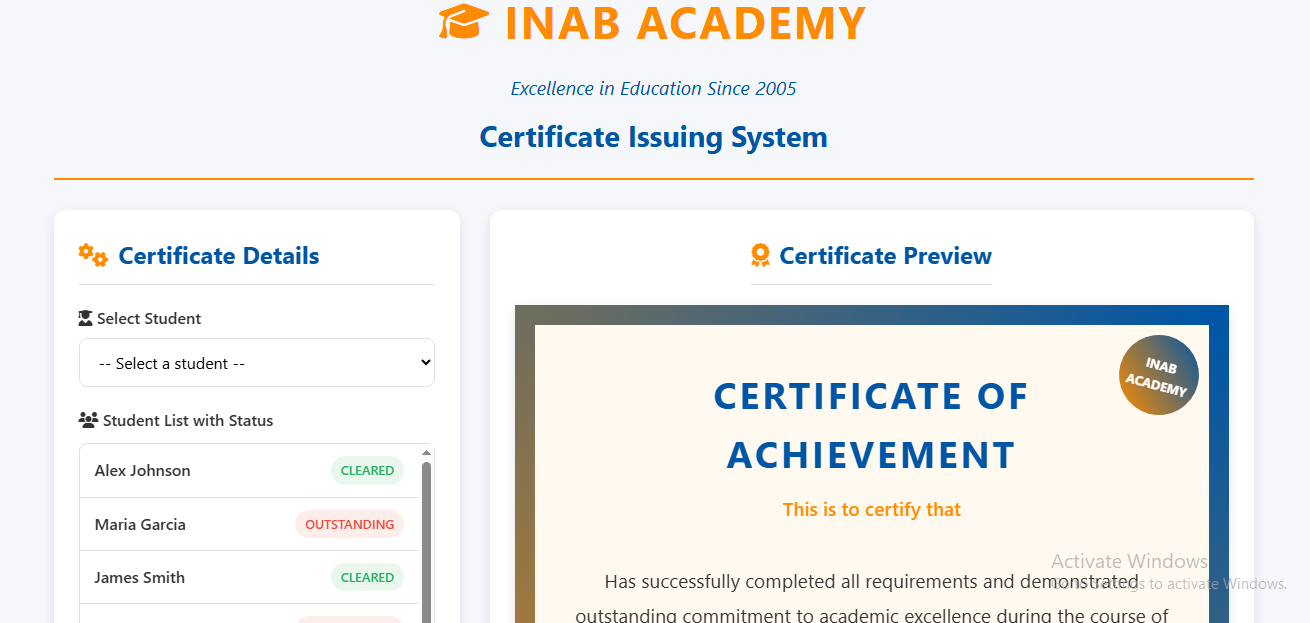 Certificate Issuing System